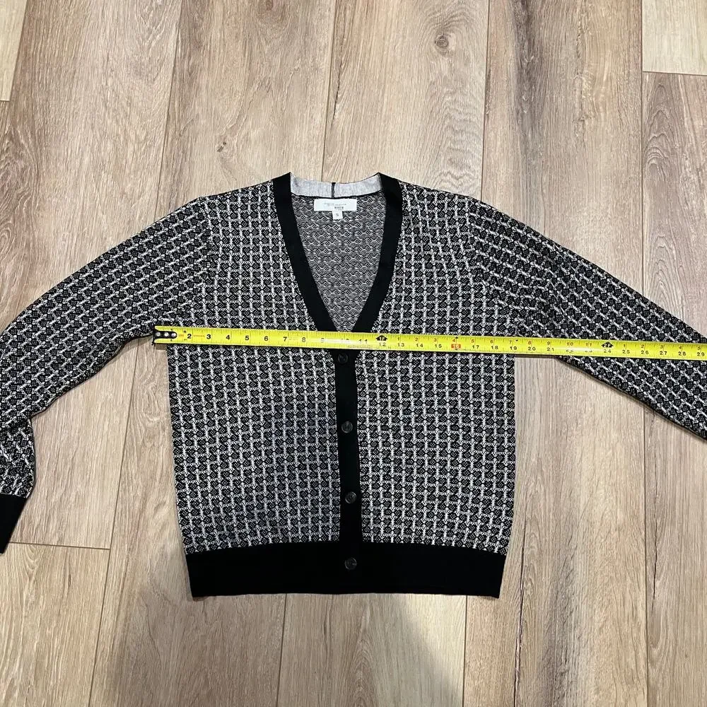 ROSETA GETTY Women's Jacquard Cardigan With Contrast Trim Size S - Picture 7 of 11